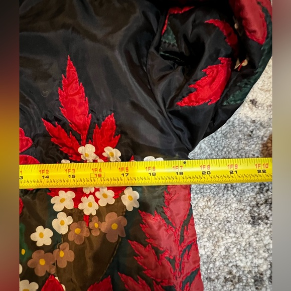 Anthropologie Floral Embroidered Zip Up Bomber Jacket Size Small - Picture 8 of 10